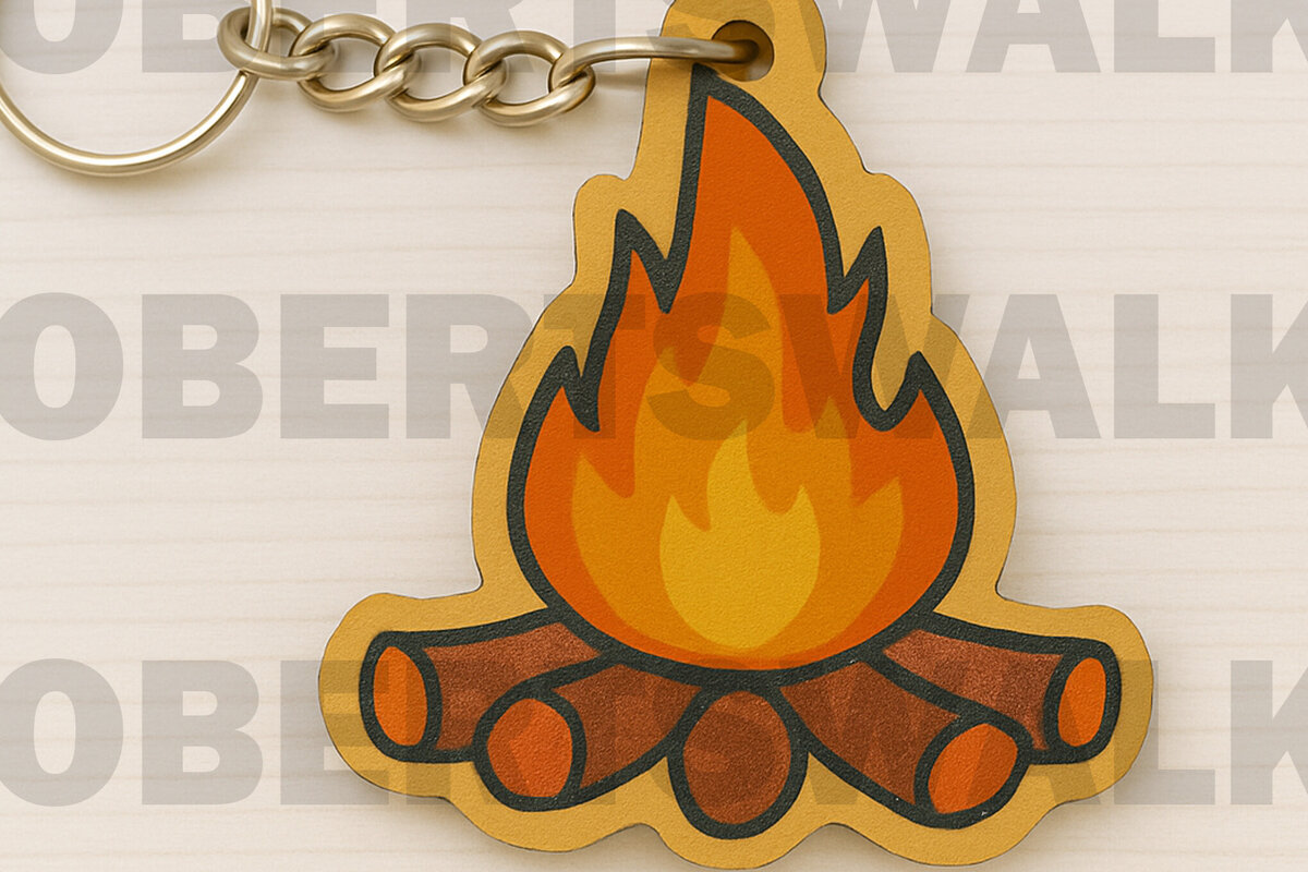 Intra απο ξύλο plywood 3mm-4mm πάχος Campfire Keychain Δίασταση 6x6 cm INTRAFABR-123097259