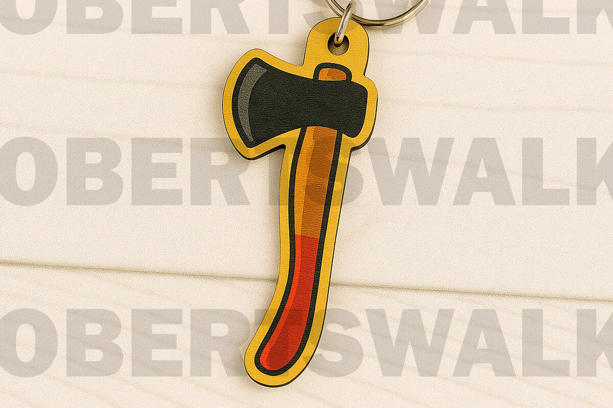 Intra απο ξύλο plywood 3mm-4mm πάχος Camping Axe Keychain Δίασταση 3x3 cm INTRAFABR-123666041