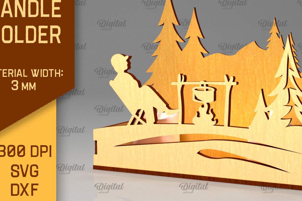 Intra απο ξύλο plywood 3mm-4mm πάχος Κάμπινγκ Κηροπήγιο Κοπή  Δίασταση 30x20 cm INTRAFABR-97099759