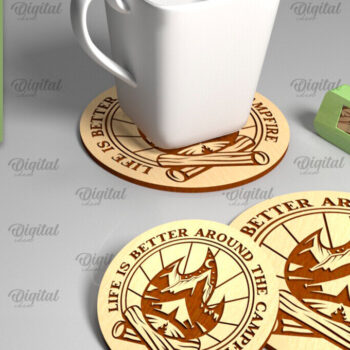 Intra απο ξύλο plywood 3mm-4mm πάχος Camping Coaster . Διακόσμηση σπιτιού Δίασταση 30x20 cm INTRAFABR-93075100 - Image 1