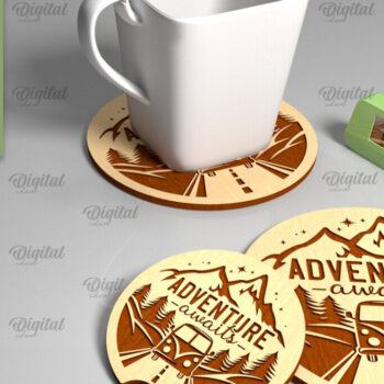 Intra απο ξύλο plywood 3mm-4mm πάχος Σουβέρ για κάμπινγκ κοπής με λέιζερ Δίασταση 30x20 cm INTRAFABR-93078706 - Image 2