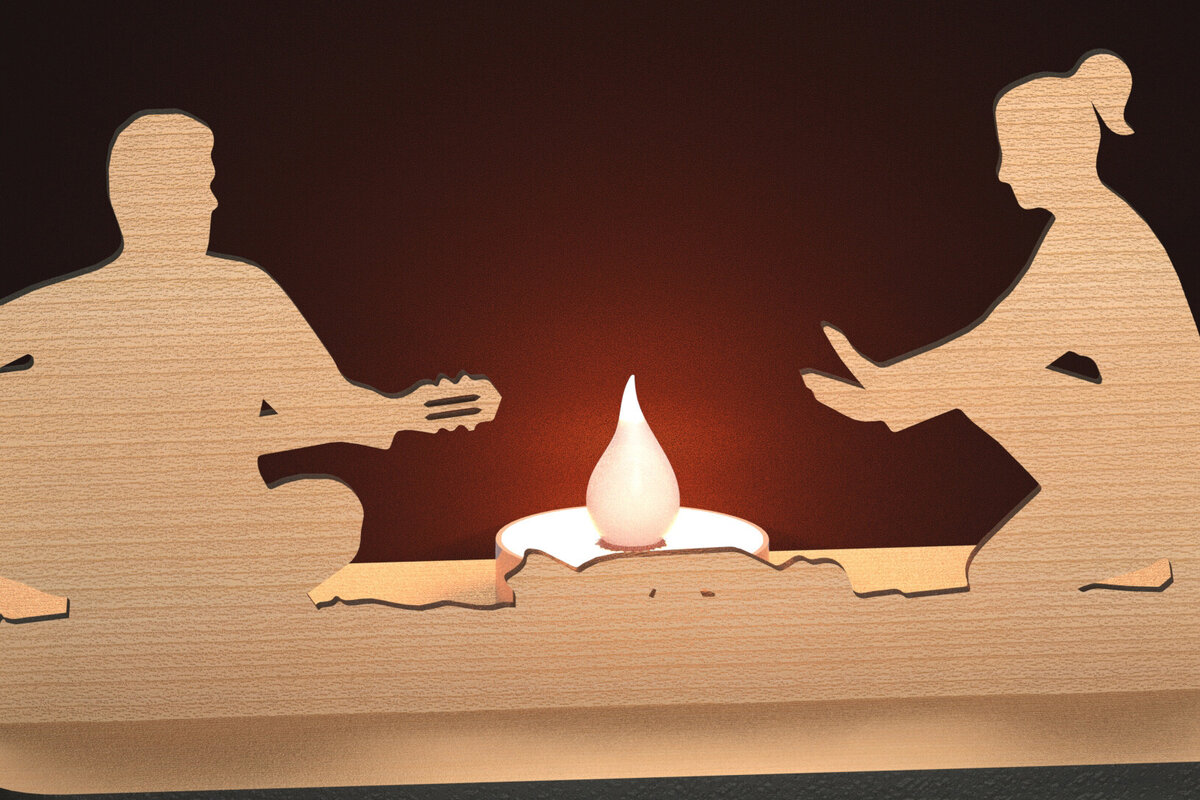 Intra απο ξύλο plywood 3mm-4mm πάχος Camping Couple Δίασταση 15x15 cm INTRAFABR-79448317