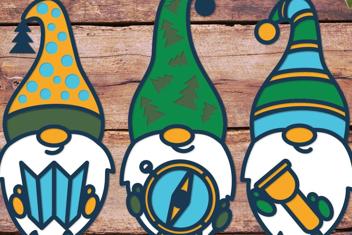 Intra απο ξύλο plywood 3mm-4mm πάχος Camping Gnomes for Camping Lover Δίασταση 40x40 cm INTRAFABR-68888221