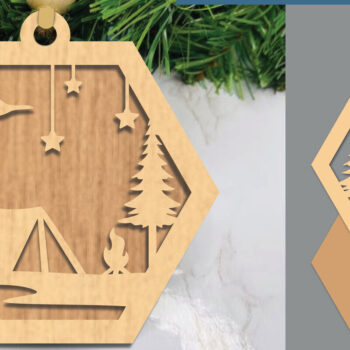 Intra απο ξύλο plywood 3mm-4mm πάχος Κάμπινγκ στο δάσος Διακοσμητικό με λέιζερ Δίασταση 15x15 cm INTRAFABR-105556693 - Image 1