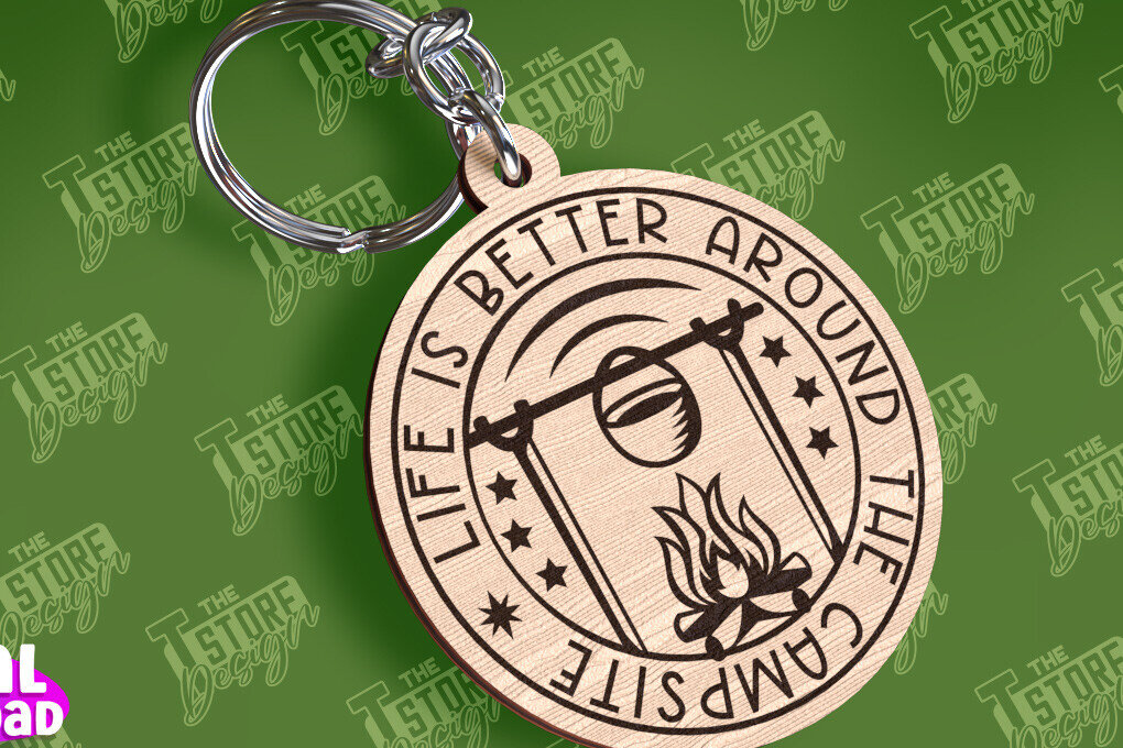 Intra απο ξύλο plywood 3mm-4mm πάχος Μπρελόκ Camping | Περιπέτεια Δίασταση 6x6 cm INTRAFABR-94675082