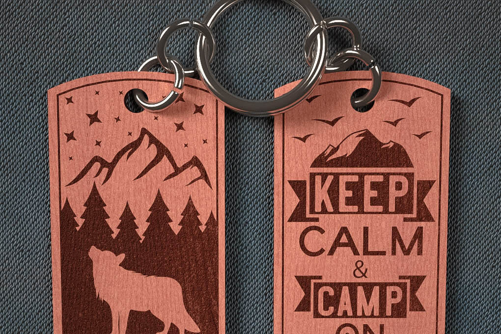 Intra απο ξύλο plywood 3mm-4mm πάχος Camping Keychain | Κατασκήνωση Δίασταση 6x6 cm INTRAFABR-67093252 - Image 1