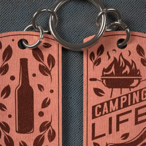 Intra απο ξύλο plywood 3mm-4mm πάχος Camping Keychain | Κατασκήνωση Δίασταση 6x6 cm INTRAFABR-67093180