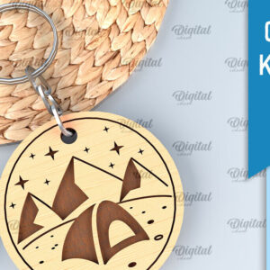 Intra απο ξύλο plywood 3mm-4mm πάχος Camping Keychain . Σχέδιο κοπής με λέιζερ Δίασταση 6x6 cm INTRAFABR-91882749