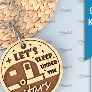 Intra απο ξύλο plywood 3mm-4mm πάχος Camping Keychain . Σχέδιο κοπής με λέιζερ Δίασταση 6x6 cm INTRAFABR-91882764