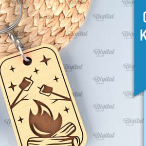 Intra απο ξύλο plywood 3mm-4mm πάχος Camping Keychain . Σχέδιο κοπής με λέιζερ Δίασταση 6x6 cm INTRAFABR-91882803