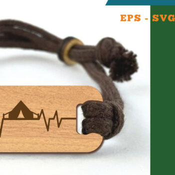 Intra απο ξύλο plywood 3mm-4mm πάχος Βραχιόλι Camping Cut  2 Δίασταση 5x5 cm INTRAFABR-118736005 - Image 1