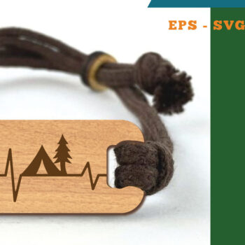 Intra απο ξύλο plywood 3mm-4mm πάχος Βραχιόλι Camping Cut  3 Δίασταση 5x5 cm INTRAFABR-118736015 - Image 1