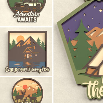 Intra απο ξύλο plywood 3mm-4mm πάχος πινακίδων Camping & Nature Layered Δίασταση 8x8 cm INTRAFABR-125220708 - Image 1