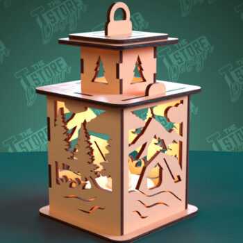 Intra απο ξύλο plywood 3mm-4mm πάχος κοπής με ελαφρύ λέιζερ Camping Night Δίασταση 30x20 cm INTRAFABR-99666822 - Image 5