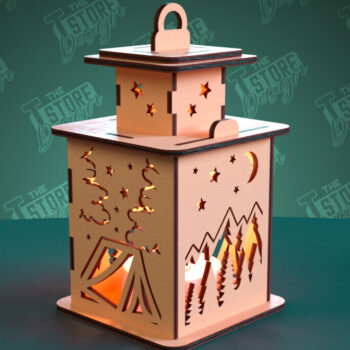 Intra απο ξύλο plywood 3mm-4mm πάχος κοπής με ελαφρύ λέιζερ Camping Night Δίασταση 30x20 cm INTRAFABR-99666822 - Image 10