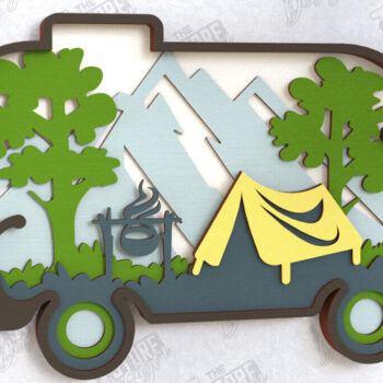 Intra απο ξύλο plywood 3mm-4mm πάχος Πινακίδα Camping | 3D Σκηνή Κάμπινγκ | Πεζοπορία Δίασταση 30x20 cm INTRAFABR-118208792 - Image 1
