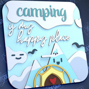 Intra απο ξύλο plywood 3mm-4mm πάχος Πινακίδα Camping | 3D Stand | Περιπέτεια |CNC Δίασταση 30x20 cm INTRAFABR-99489914