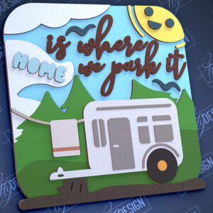 Intra απο ξύλο plywood 3mm-4mm πάχος Πινακίδα Camping | 3D Stand | Περιπέτεια |CNC Δίασταση 30x20 cm INTRAFABR-99489974