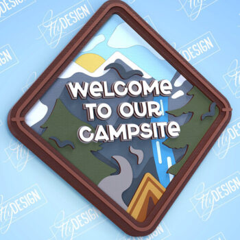 Intra απο ξύλο plywood 3mm-4mm πάχος Πινακίδα Camping | 3D Stand | Περιπέτεια |CNC Δίασταση 30x20 cm INTRAFABR-99489902 - Image 1