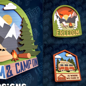 Intra απο ξύλο plywood 3mm-4mm πάχος Camping Sign Cut  | τρισδιάστατη πινακίδα κάμπινγκ Δίασταση 30x20 cm INTRAFABR-93164804