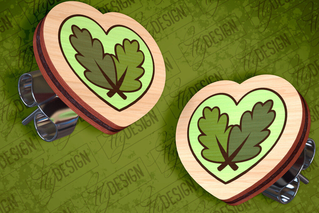 Intra απο ξύλο plywood 3mm-4mm πάχος Σκουλαρίκια Camping Stud Σχέδιο κοπής με λέιζερ Δίασταση 3x3 cm INTRAFABR-94157195