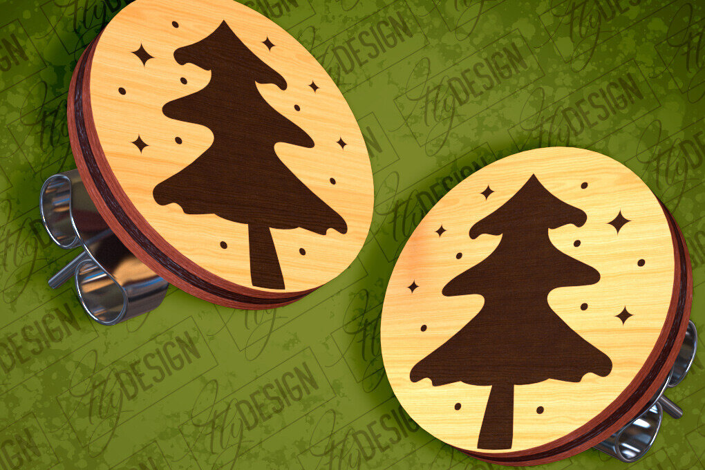 Intra απο ξύλο plywood 3mm-4mm πάχος Σκουλαρίκια Camping Stud Σχέδιο κοπής με λέιζερ Δίασταση 3x3 cm INTRAFABR-94157186