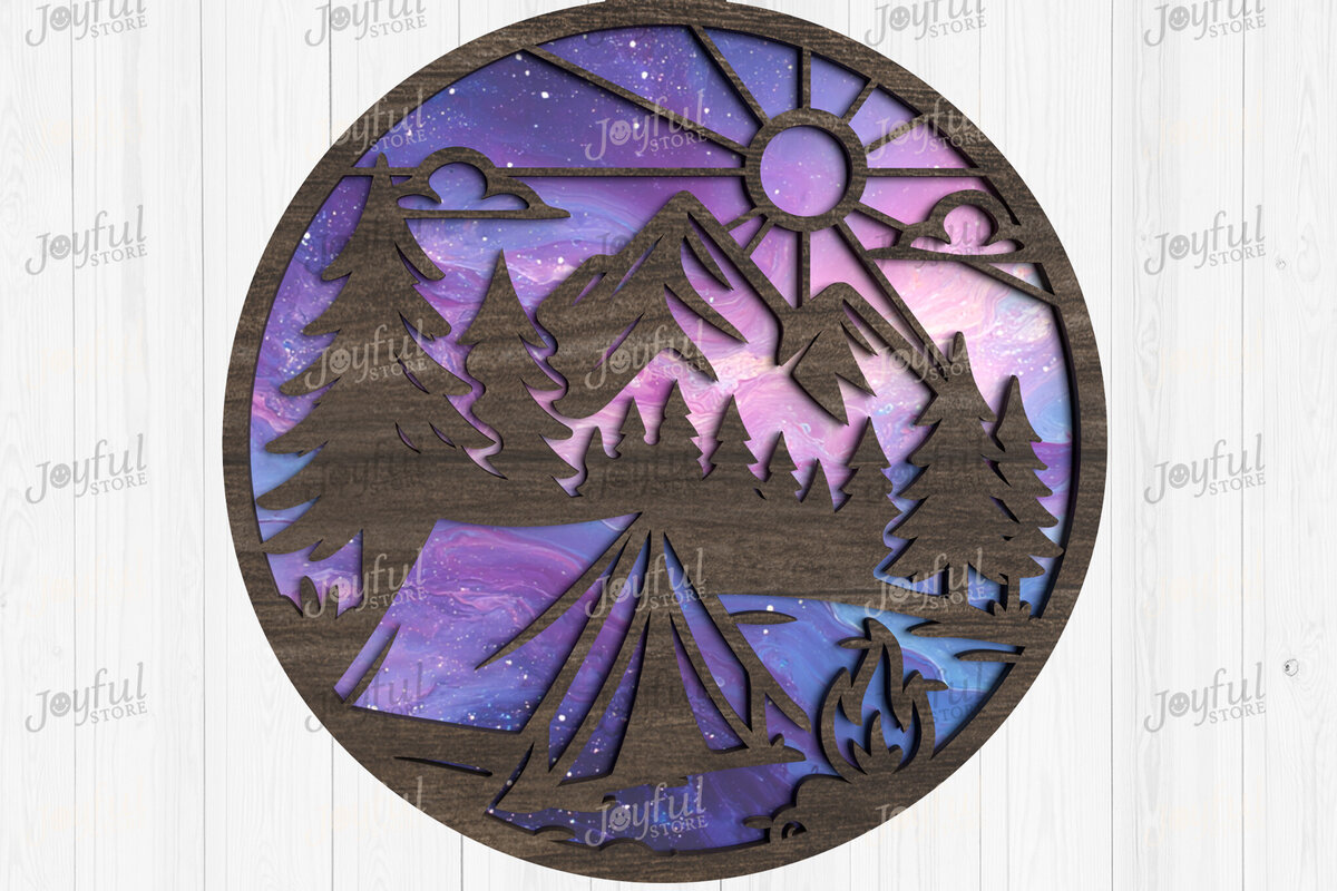 Intra απο ξύλο plywood 3mm-4mm πάχος Camping Suncatcher Δίασταση 30x20 cm INTRAFABR-124517769