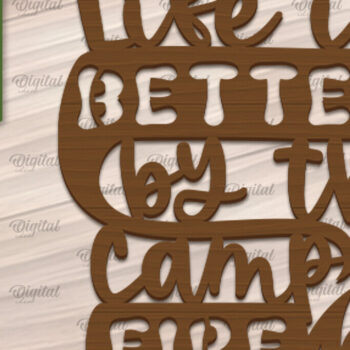 Intra απο ξύλο plywood 3mm-4mm πάχος Camping Wall Art . Camping Papercut Δίασταση 40x40 cm INTRAFABR-91963235 - Image 1