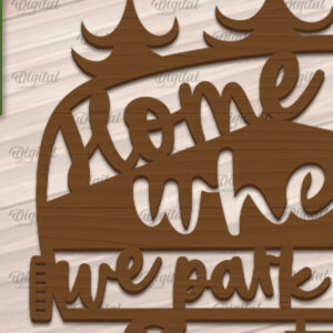 Intra απο ξύλο plywood 3mm-4mm πάχος Camping Wall Art . Camping Papercut Δίασταση 40x40 cm INTRAFABR-91962914