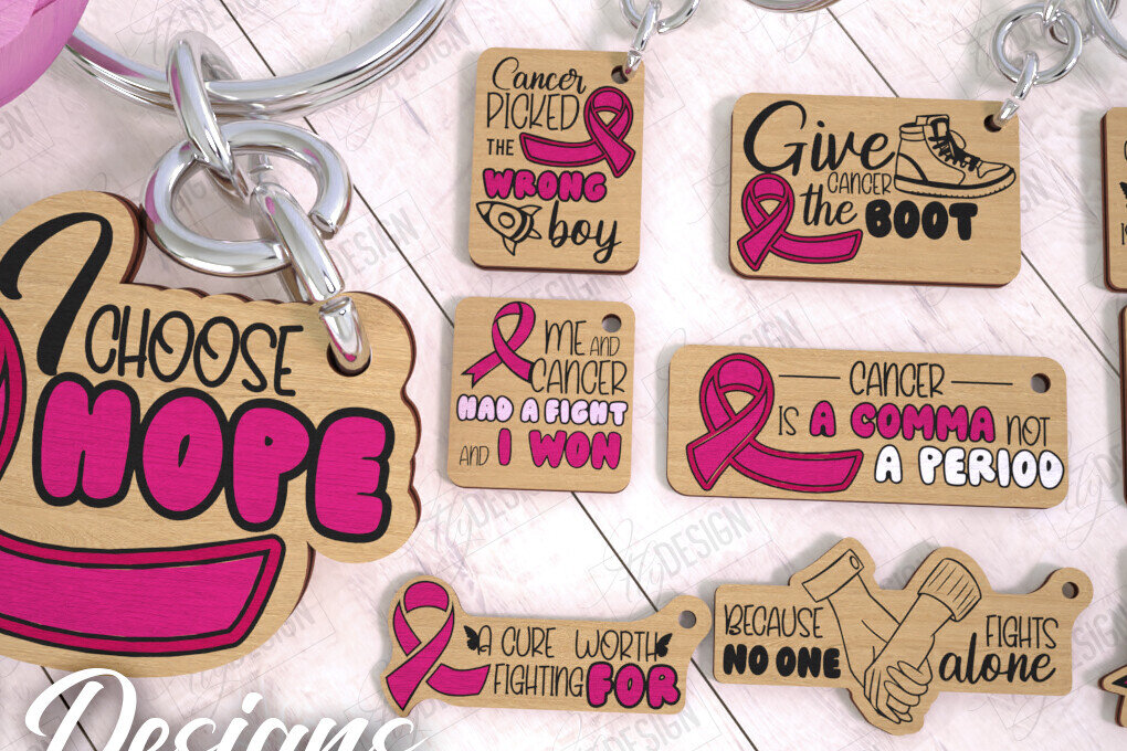 Intra απο ξύλο plywood 3mm-4mm πάχος μπρελόκ για την ευαισθητοποίηση για τον καρκίνο | CNC Δίασταση 6x6 cm INTRAFABR-111796810