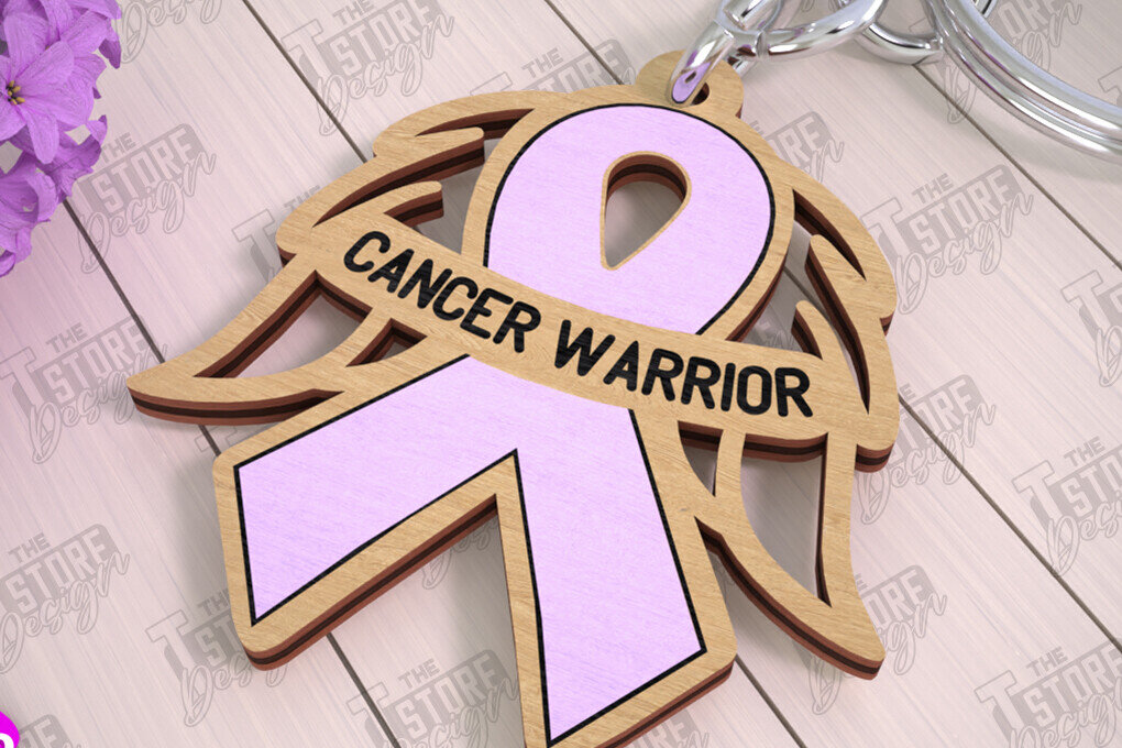 Intra απο ξύλο plywood 3mm-4mm πάχος Μπρελόκ Ευαισθητοποίησης για τον Καρκίνο | Νικητής Καρκίνου Δίασταση 6x6 cm INTRAFABR-111797541