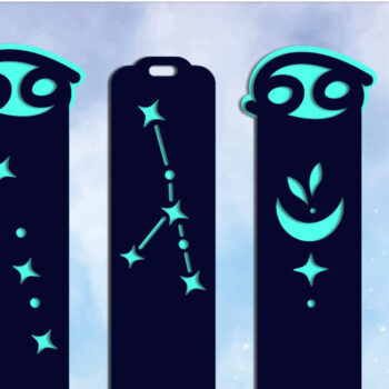 Intra απο ξύλο plywood 3mm-4mm πάχος Καρκίνος Zodiac σελιδοδείκτες , ζώδιο Δίασταση 2x7 cm INTRAFABR-117114098 - Image 1