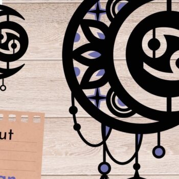 Intra απο ξύλο plywood 3mm-4mm πάχος Ζώδιο Καρκίνος, Dream Catcher Δίασταση 30x20 cm INTRAFABR-66840452 - Image 1