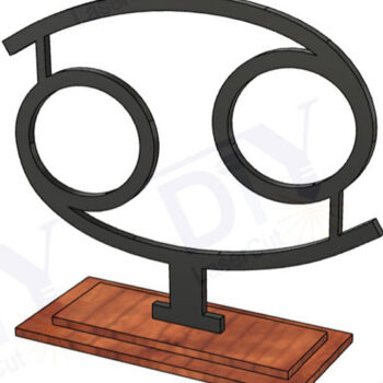 Intra απο ξύλο plywood 3mm-4mm πάχος Καρκίνος Ζώδια με Stand Δίασταση 3x3 cm INTRAFABR-111560681 - Image 1