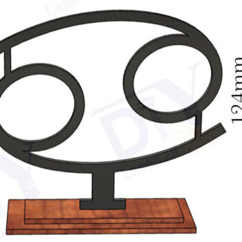 Intra απο ξύλο plywood 3mm-4mm πάχος Καρκίνος Ζώδια με Stand Δίασταση 3x3 cm INTRAFABR-111560681 - Image 2