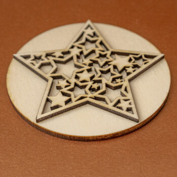 Intra απο ξύλο plywood 3mm-4mm πάχος Χριστουγεννιάτικο σουβέρ με κερί για Δίασταση 15x15 cm INTRAFABR-52768267 - Image 2