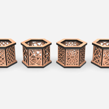 Intra απο ξύλο plywood 3mm-4mm πάχος Κηροπήγιο κοπής με λέιζερ Δίασταση 30x20 cm INTRAFABR-112506031 - Image 2