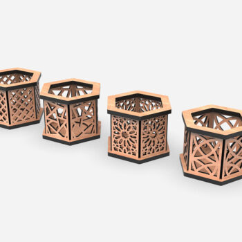 Intra απο ξύλο plywood 3mm-4mm πάχος Κηροπήγιο κοπής με λέιζερ Δίασταση 30x20 cm INTRAFABR-112506031 - Image 3