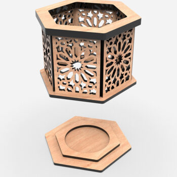 Intra απο ξύλο plywood 3mm-4mm πάχος Κηροπήγιο κοπής με λέιζερ Δίασταση 30x20 cm INTRAFABR-112506031 - Image 5