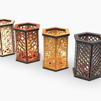 Intra απο ξύλο plywood 3mm-4mm πάχος Κηροπήγιο κοπής με λέιζερ Δίασταση 15x15 cm INTRAFABR-105151773 - Image 3