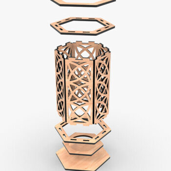 Intra απο ξύλο plywood 3mm-4mm πάχος Κηροπήγιο κοπής με λέιζερ Δίασταση 15x15 cm INTRAFABR-105151773 - Image 5