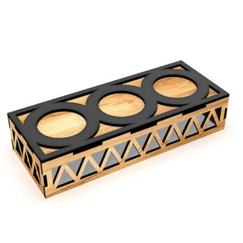 Intra απο ξύλο plywood 3mm-4mm πάχος Κηροπήγιο κοπής με λέιζερ Δίασταση 15x15 cm INTRAFABR-105152206 - Image 3