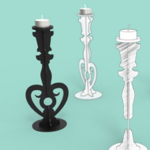 Intra απο ξύλο plywood 3mm-4mm πάχος Κηροπήγιο κοπής με λέιζερ, Δίασταση 15x15 cm INTRAFABR-80086662