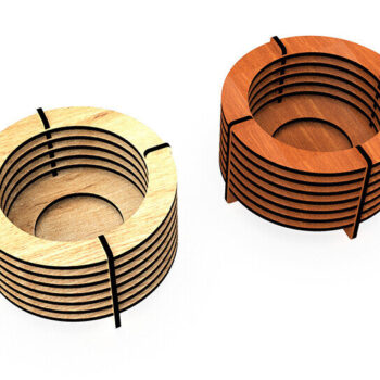 Intra απο ξύλο plywood 3mm-4mm πάχος Κηροπήγιο κοπής με λέιζερ Δίασταση 15x15 cm INTRAFABR-93326308 - Image 3