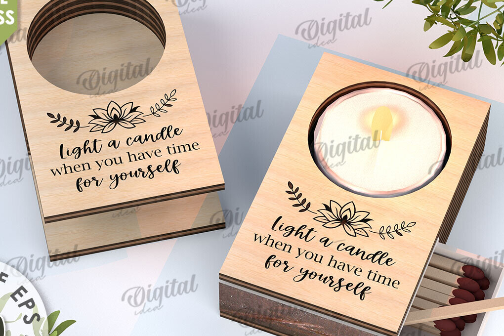 Intra απο ξύλο plywood 3mm-4mm πάχος Κηροπήγιο με υποδοχής Match Box Δίασταση 30x20 cm INTRAFABR-112211246 - Image 8