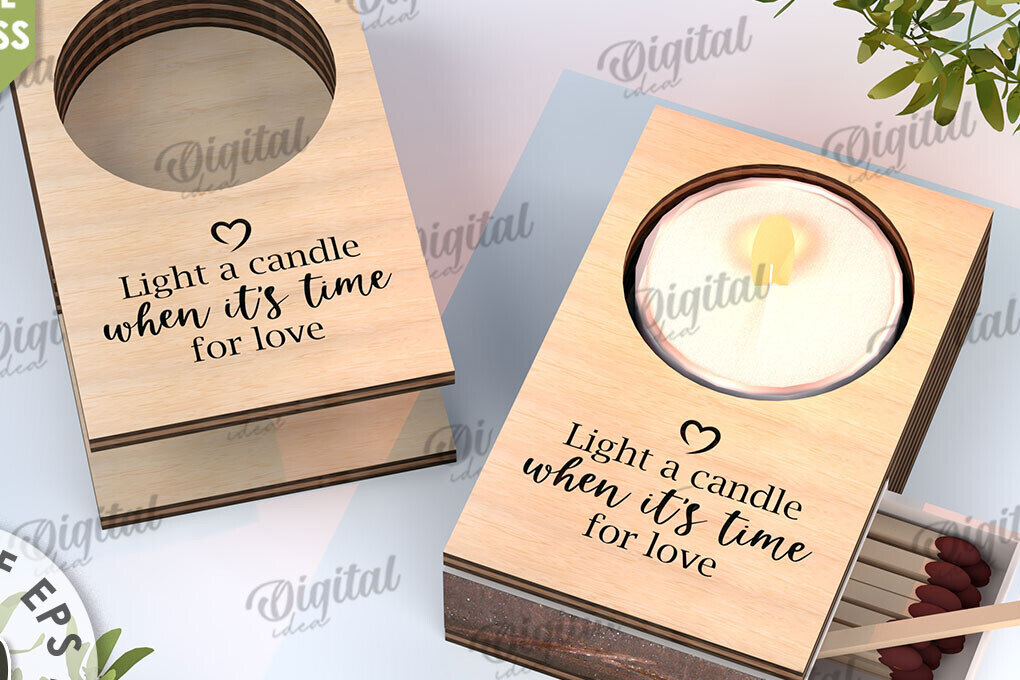 Intra απο ξύλο plywood 3mm-4mm πάχος Κηροπήγιο με υποδοχής Match Box Δίασταση 30x20 cm INTRAFABR-112211246 - Image 9