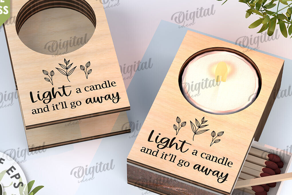 Intra απο ξύλο plywood 3mm-4mm πάχος Κηροπήγιο με υποδοχής Match Box Δίασταση 30x20 cm INTRAFABR-112211246 - Image 11