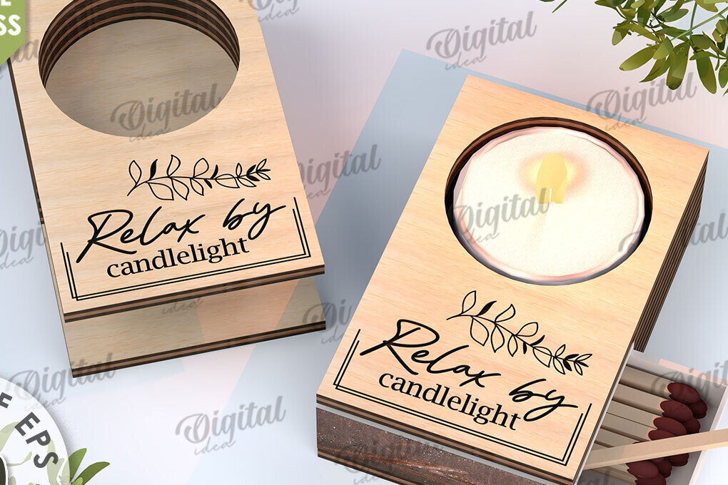 Intra απο ξύλο plywood 3mm-4mm πάχος Κηροπήγιο με υποδοχής Match Box Δίασταση 30x20 cm INTRAFABR-112211246 - Image 12