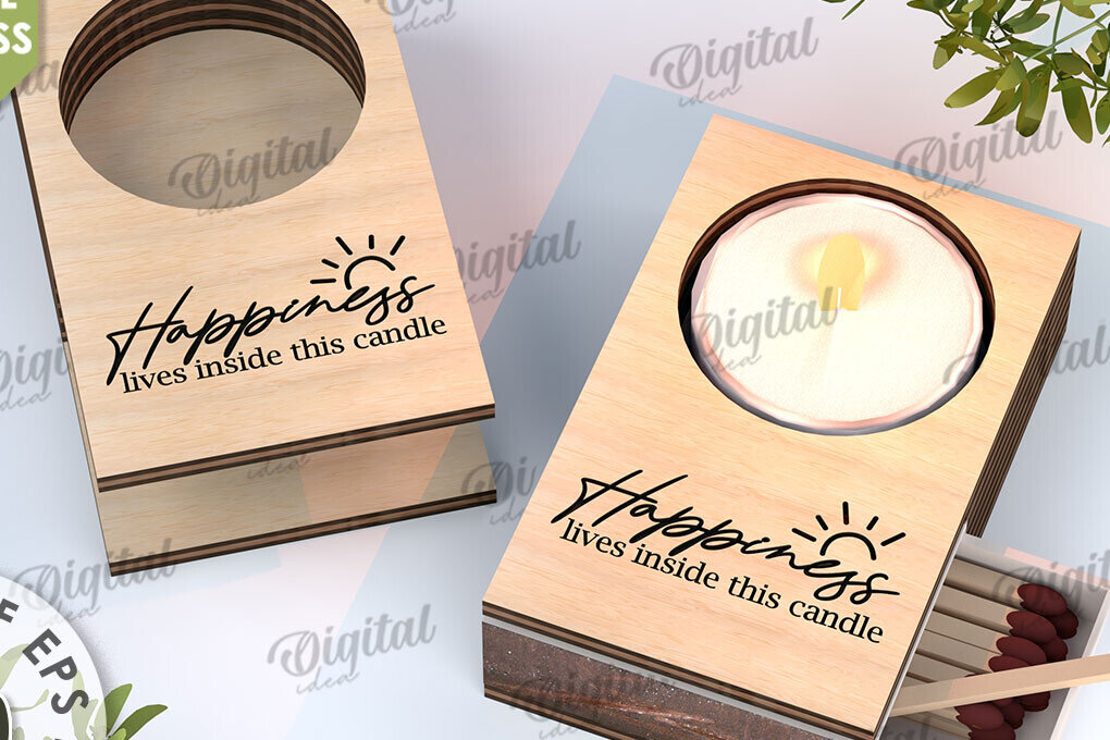 Intra απο ξύλο plywood 3mm-4mm πάχος Κηροπήγιο με λέιζερ υποδοχής Match Box Δίασταση 30x20 cm INTRAFABR-112151629