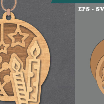 Intra απο ξύλο plywood 3mm-4mm πάχος Κερί στολίδι με Δίασταση 8x8 cm INTRAFABR-112074584 - Image 1